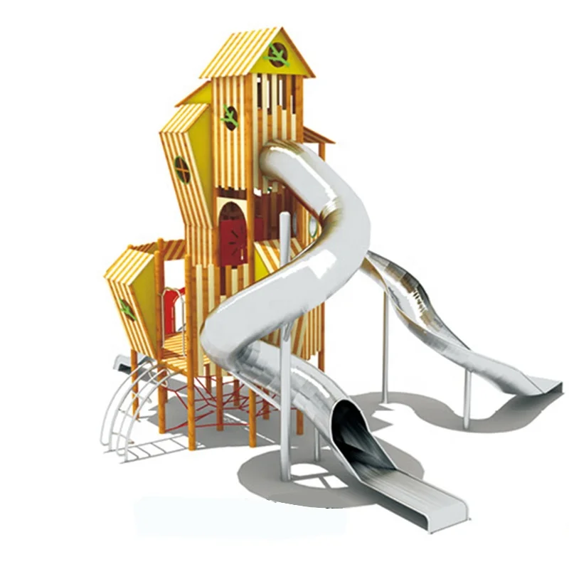 Stainless steel slide kids outdoor playground for park used