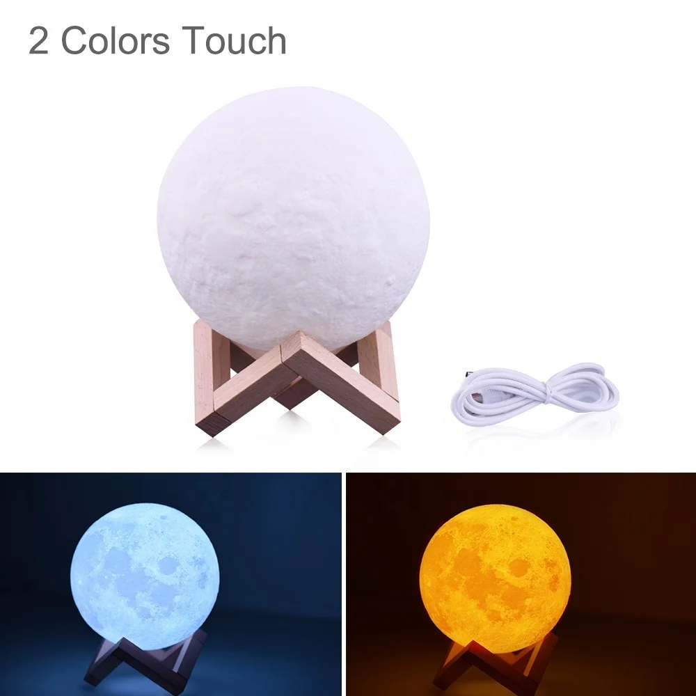
2020 Lunar Night Light LED 3D Printing Moon Lamp with USB Charging Home Decor Creative Holiday Present 