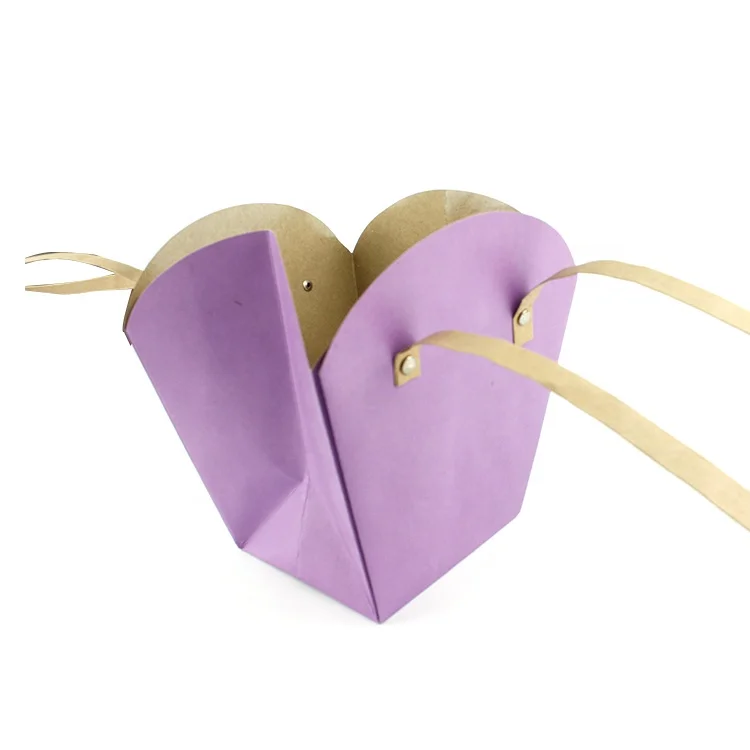 Custom handled tray paper Plant Flower Pot Carrier Mini Pot bags for florist shop