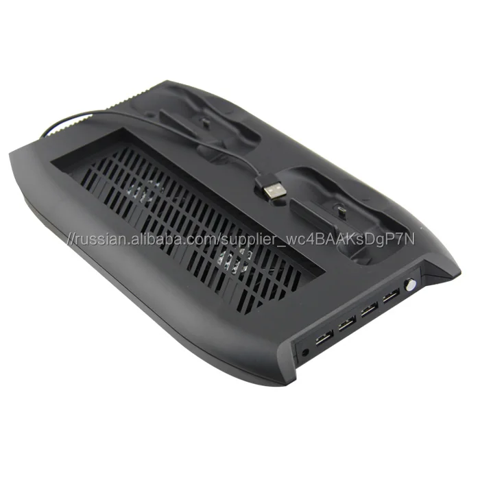 4 порта USB контроллер Подставка для зарядки с Вентилятор охлаждения игры хранения стойки для Xbox One X консоли