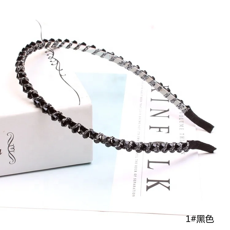 High-grade Fashion Hair Hoops Accessories Women Shiny Thin Crystal Headband