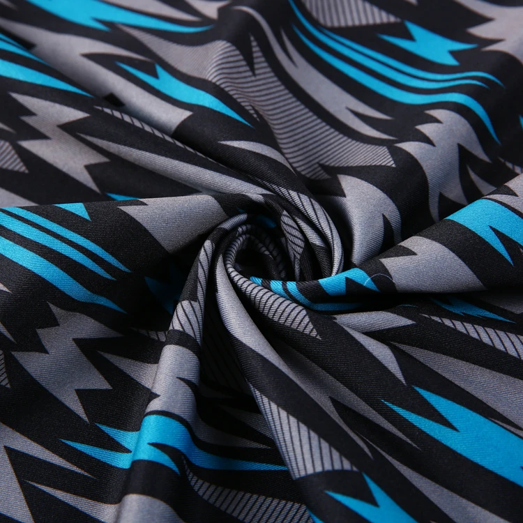 Stretch irregular pattern poly spandex digital printing breathable dry fit jersey fabric for garment