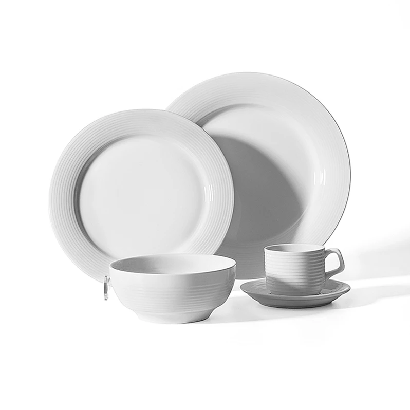 Good Price Porcelain Dinner Plate Supplier Promotion Gift Custom Fashion Tableware Accessory White fabrica de platos de loza