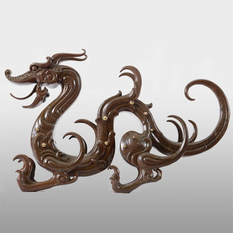 Outdoor garden metal bronze dragon sculpture for sale