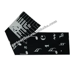 Fashion design multifunctional 100% acrylic printed winter warm music pattern knitted scarf