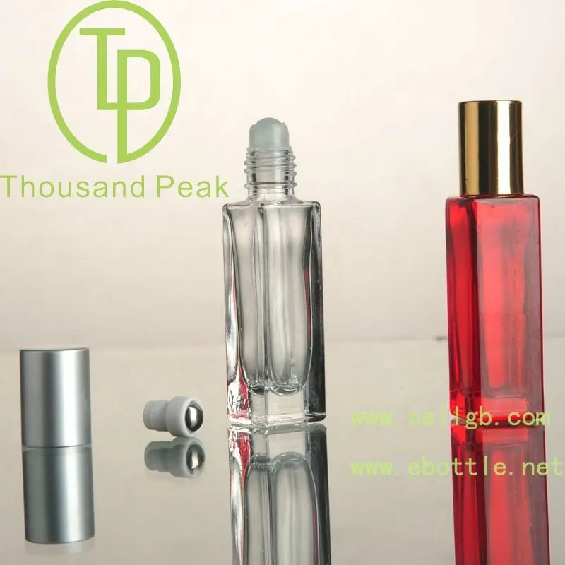 
10ml red color perfume bottle square shape red glass bottle for perfume 