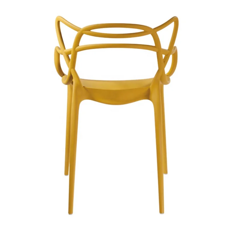
Modern classic one piece master stackable plastic leisure dining chairs with adult sizes 