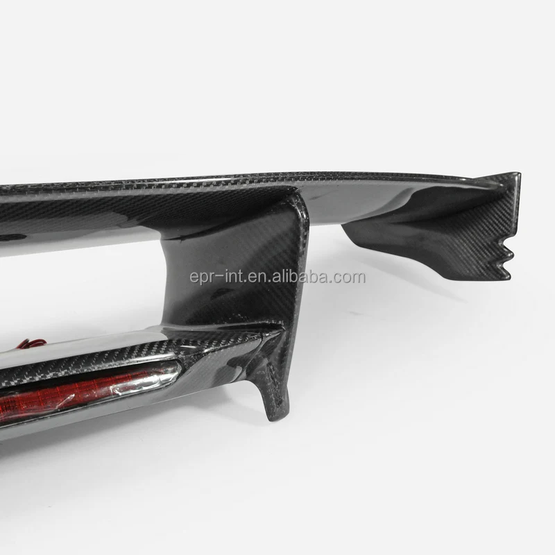 Carbon Fiber GTR R35 Nismo Style Rear Spoiler(Included Lights) Glossy Fibre Trunk Wing