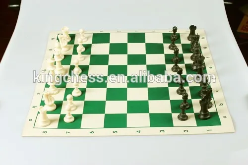 Green Vinyl Tounrnament Chess Board chess set game