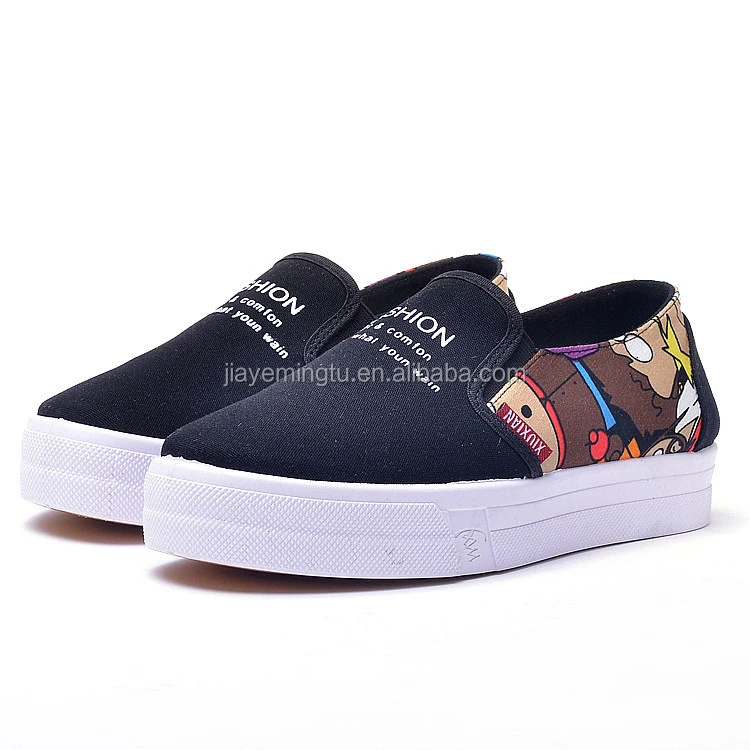 China latest designs name brand cheap ladies canvas shoes in hebei factory