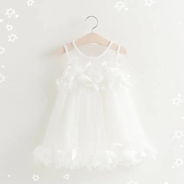 2021 г. Низкая цена, Лидер продаж, белое праздничное платье принцессы с лепестками Для Девочек Платья с цветочным узором для девочек