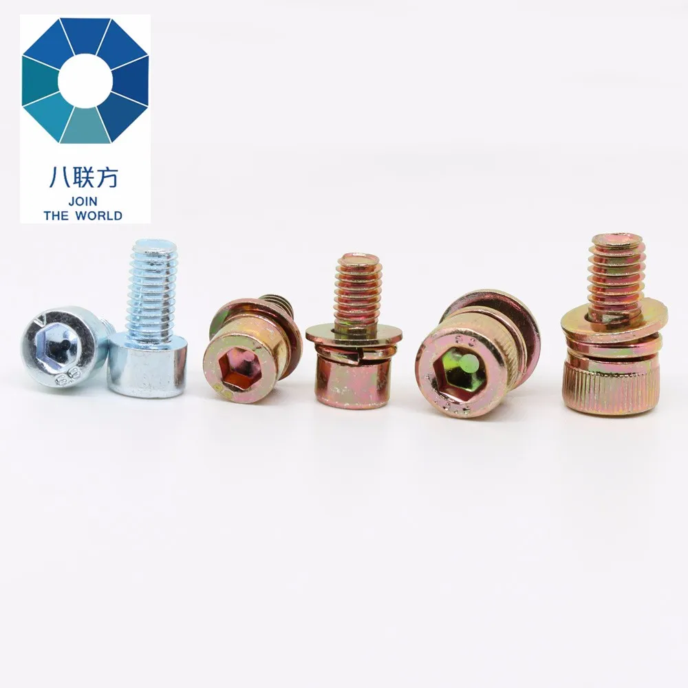 DIN Standard Screw Fastener Three Parts Pan Head Combination Set Screws SEMS Screw