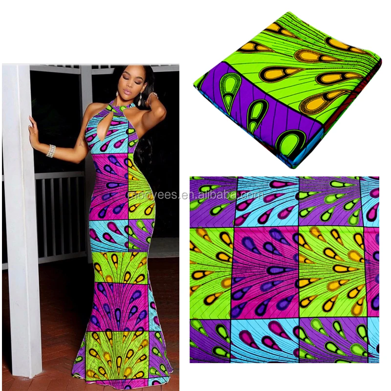 Африканский воск, новый дизайн, 100% хлопковая восковая ткань с принтом, 6 ярдов трикотажной ткани