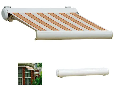 Outdoor Wind Resistant Motorized Aluminum Material Full Cassette Balcony Rain Protection Awning