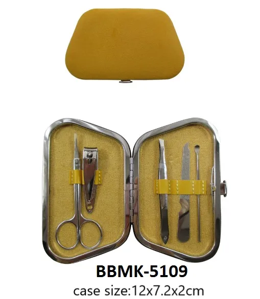 Fancy Women Lady Stainless Steel French Pedicure Manicure Tools Nail Care Tools Kit in Arch Case