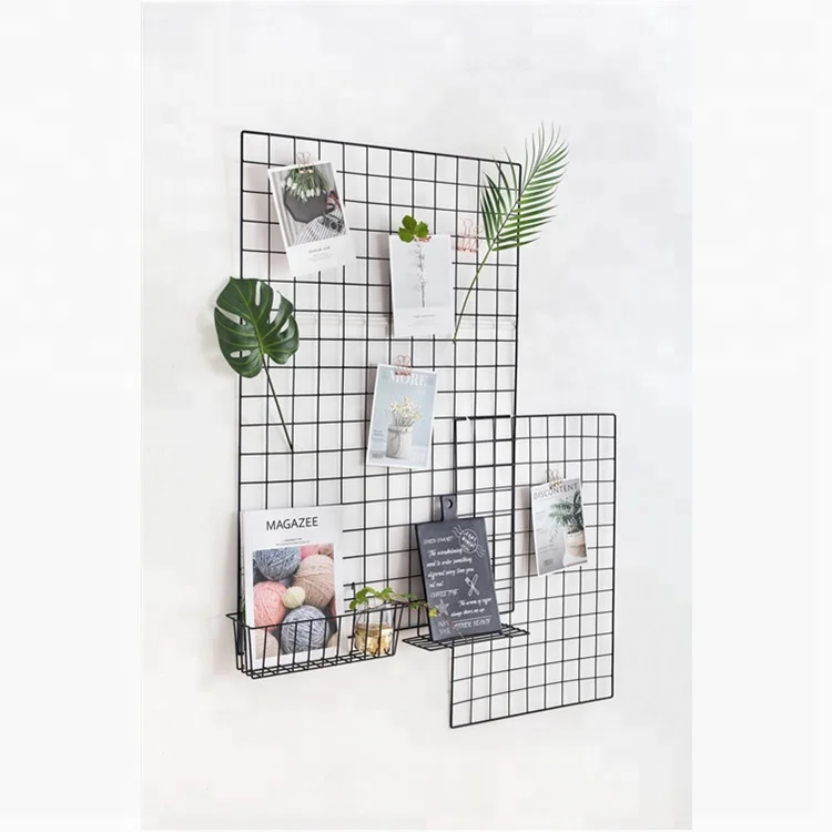 free sample 550-88A ins style multi-function wire mesh decorative photo wall rack