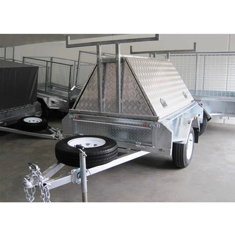 7 x 5 Aluminum galvanized sheet tool box single axle wheel tradesman top trailer
