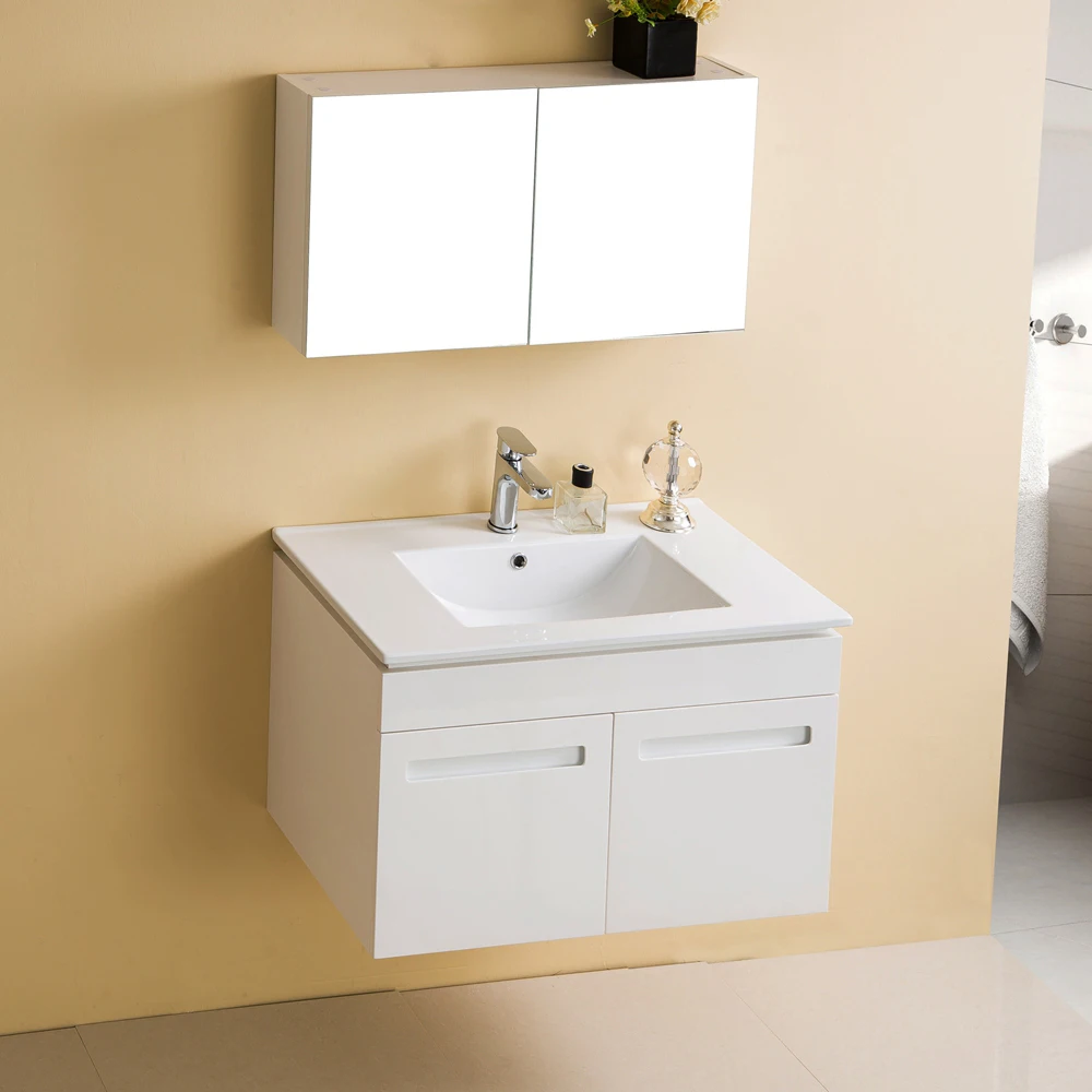 FSC certified Wall Mount 2 Doors oak bathroom vanity marble bathroom cabinet bathroom furniture for little girls