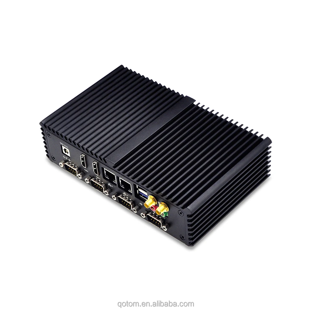 I5 6 портов COM настольный компьютер Qotom-Q350P 8G DDR3L RAM 128G SSD Wi-Fi Core i5-4200U безвентиляторный 2 LAN RS485 киосков мини-ПК