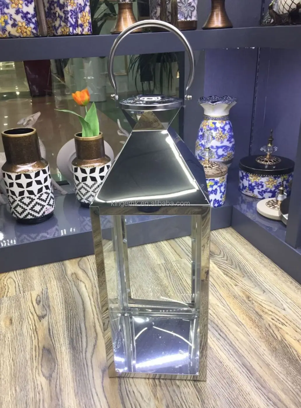 
Stainless steel candle holder lantern metal gold wedding 