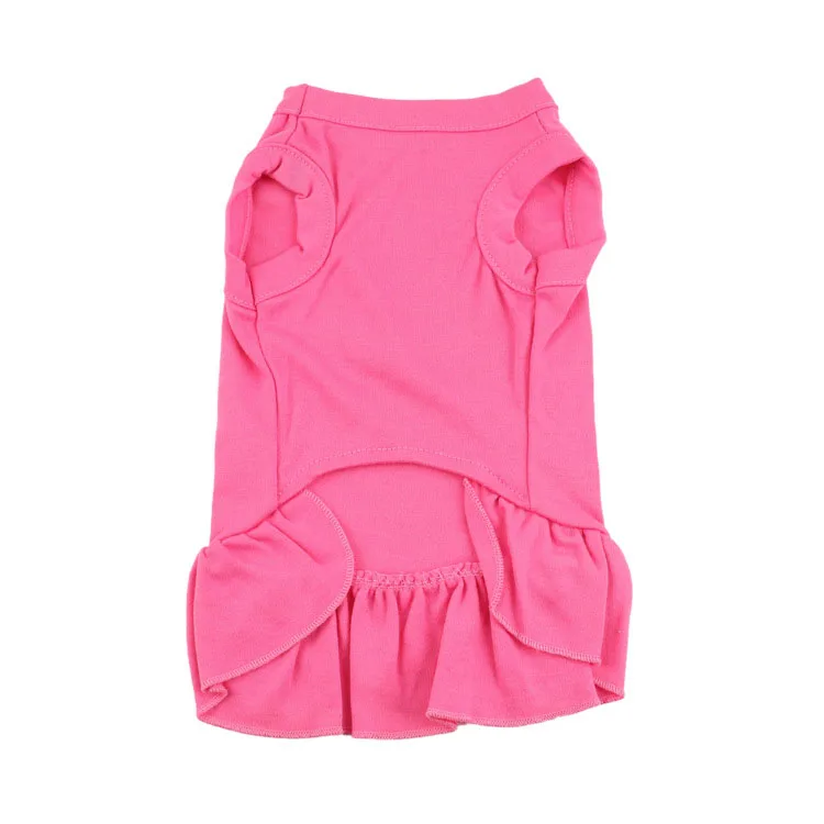 Solid Dresses Classic Blank Pet Clothes Customized style Pleated Dress Plain Dog Clothes Dress Pet Shirt Medium Small Dog Skirts