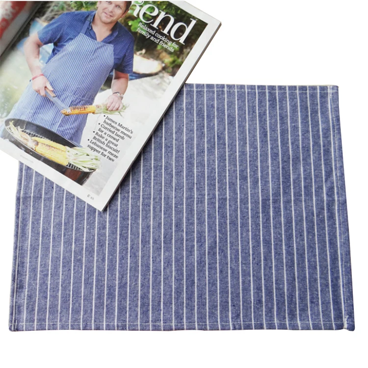 International popular cotton linen art striped placemat home napkin