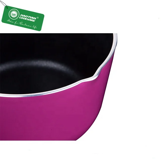 Aluminum Mini Sauce Pan Red Non Stick Cookware Silicone handle sauce pot