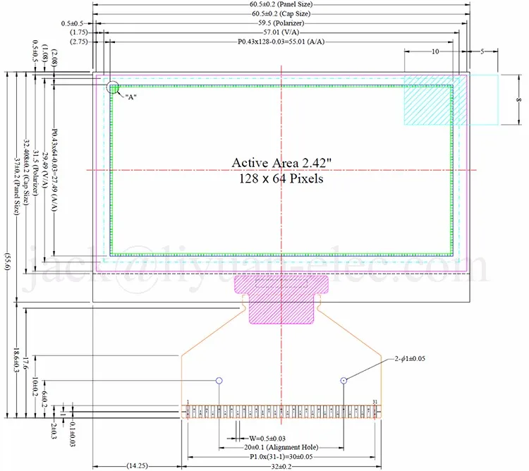 Oled-дисплей 2 4 дюйма 42 белого цвета 128*64 128x64 SSD1305Z M00486 31pin припаянный FPC 00480 V19A314A2700486 ЖК-экран