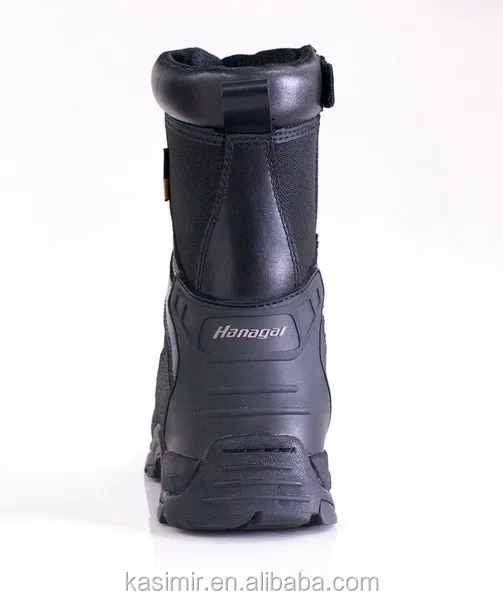 Hanagal Black Leather British Tactical  Combat  Full grain Leather