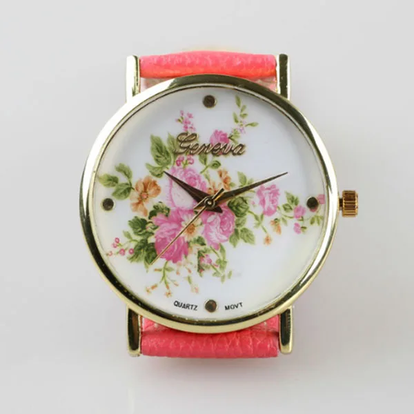 orologio donna Hot Leather Wrist Watches Flower Rose Pattern Watches For Women Gift Fashion Casual Wristwatch