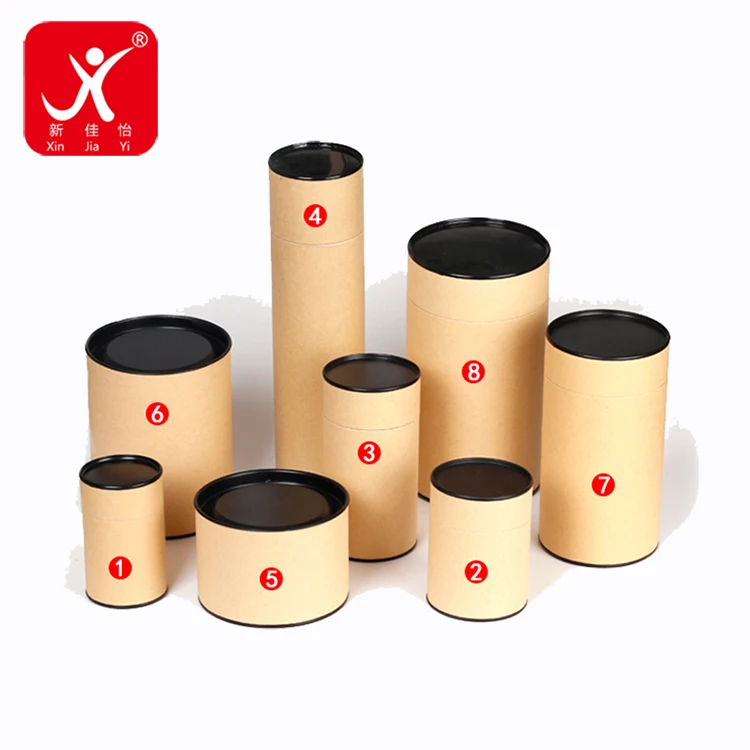 
Xin Jia Yi Packaging Round Tea Box Kraft Paper Wedding Favors Birthday Candy Cookies Christmas Party Suitcase Craft Paper Cans 