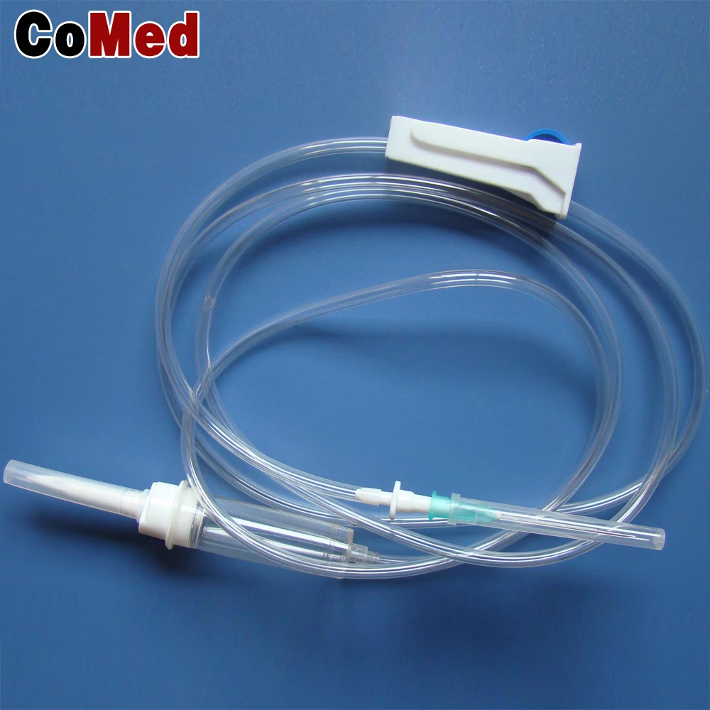 Disposable IV infusion set with air vent 60 drips 20 drips