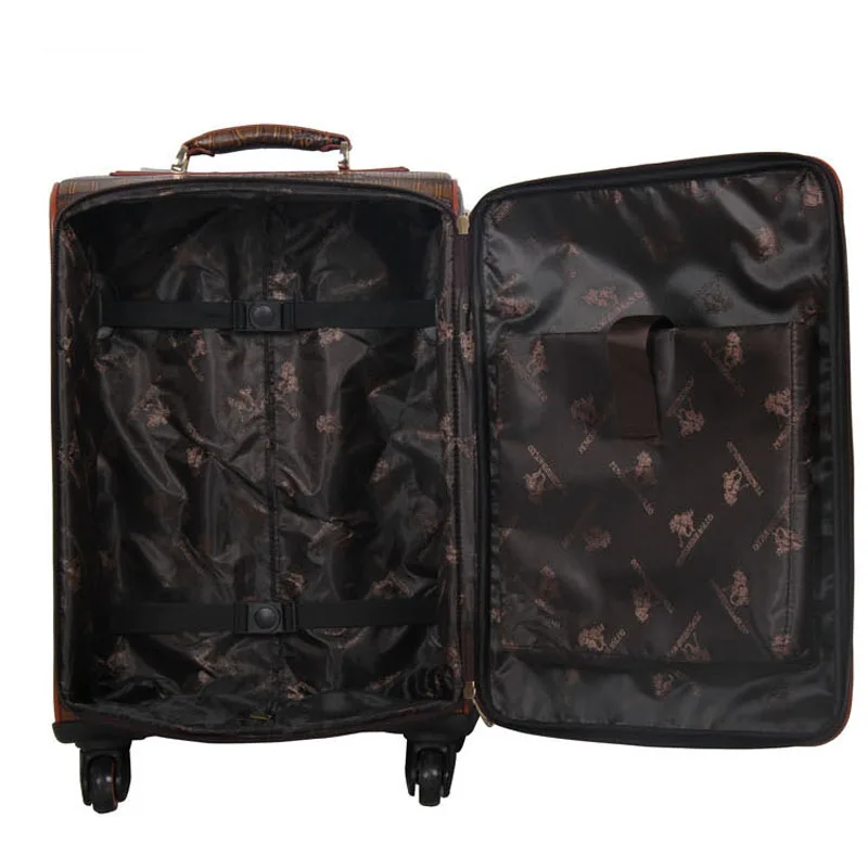 2019 PU Leather Cabin Luggage Smart 4 Wheel Carry On Business Laptop Suitcase Trolley Bags Luggage