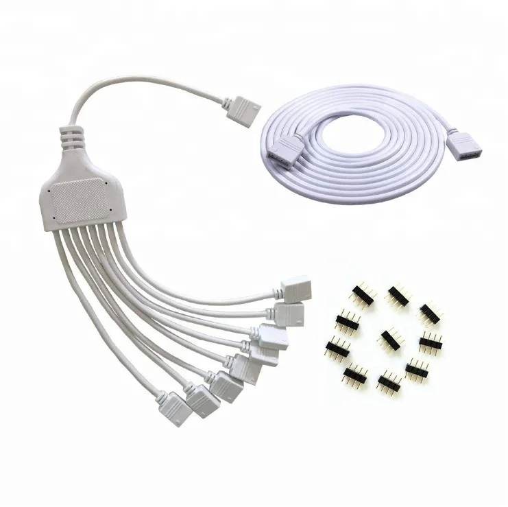 2 in 1 RGB LED strips extension cable with 4 pin connector for Led RGB Tape Lights Led Strip Light Connector splitter