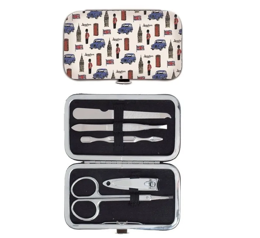 Cartoon case of metal kids baby mini 5pcs manicure pedicure festival gift set safety beauty nail care set