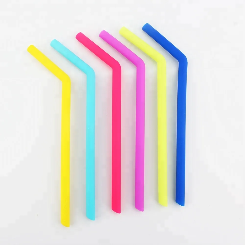 BPA Free Re-useable And Long Flexible Silicone Drinking Straws For Mug Tumbler Use