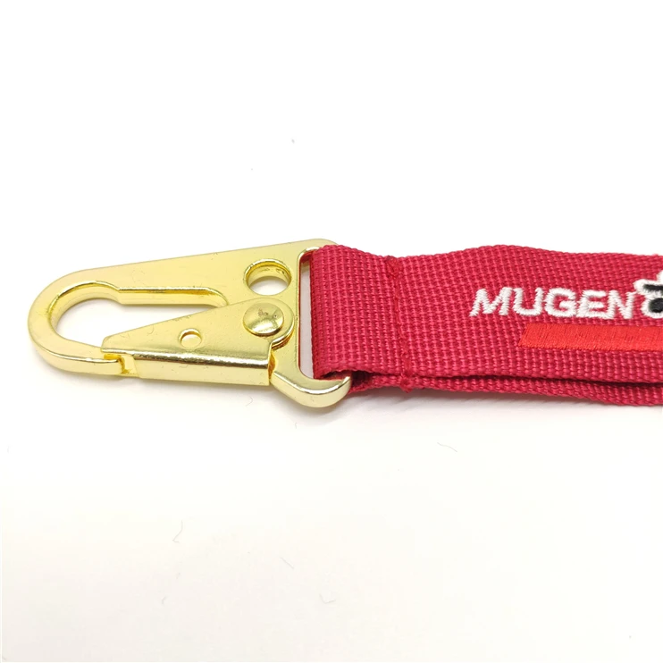 Customized Promotion Polyester/nylon Key Chain With Key Ring For Garment And Bags