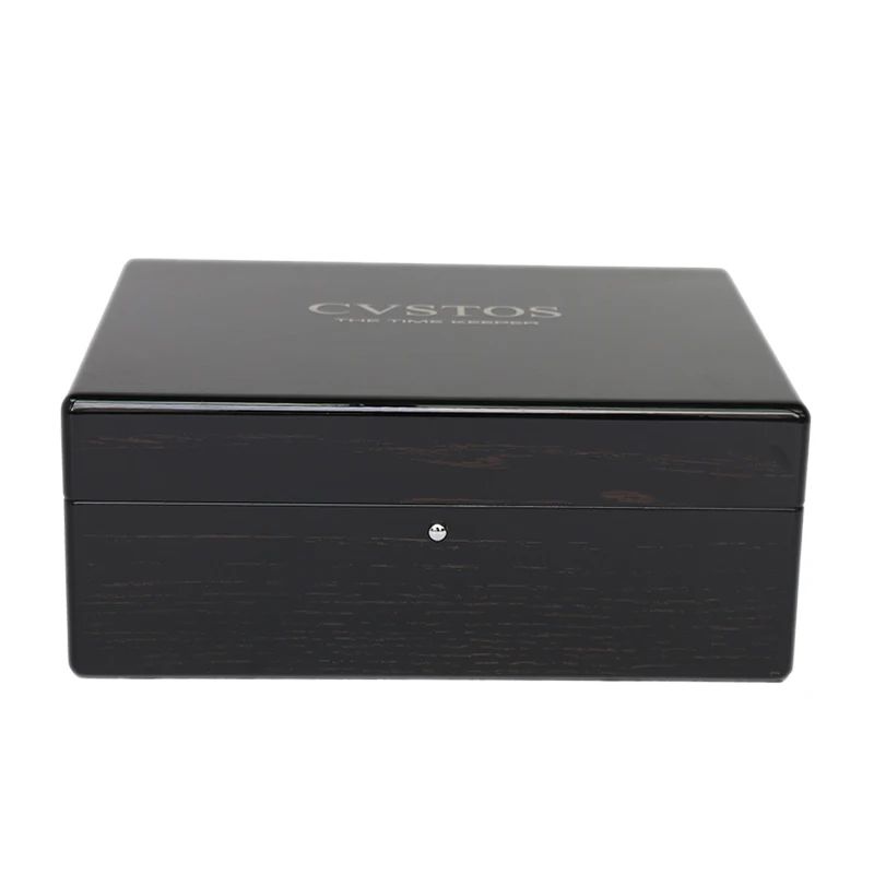 Watch Case Wooden Watch Spring with PU Leather High-quality Wholesale Custom Logo Black Customized Logo Luxury Wooden Box CN;GUA