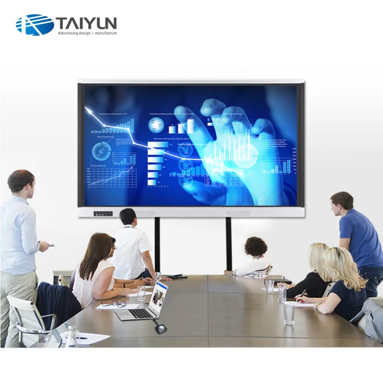 
65 Inch Windows And Android Dual System Touch all-in-one interactive Smart White Board For Meeting 