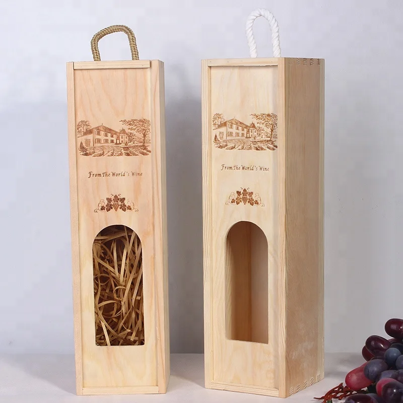 
Creative new design single bottle gift custom bamboo wooden wine box 
