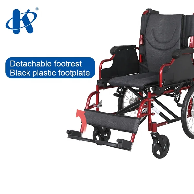 Kaiyang KY973LAH flip up PU armrest foldable backrest Aluminum wheelchair 41/46cm width Portable Aluminum Lightweight Wheelchair