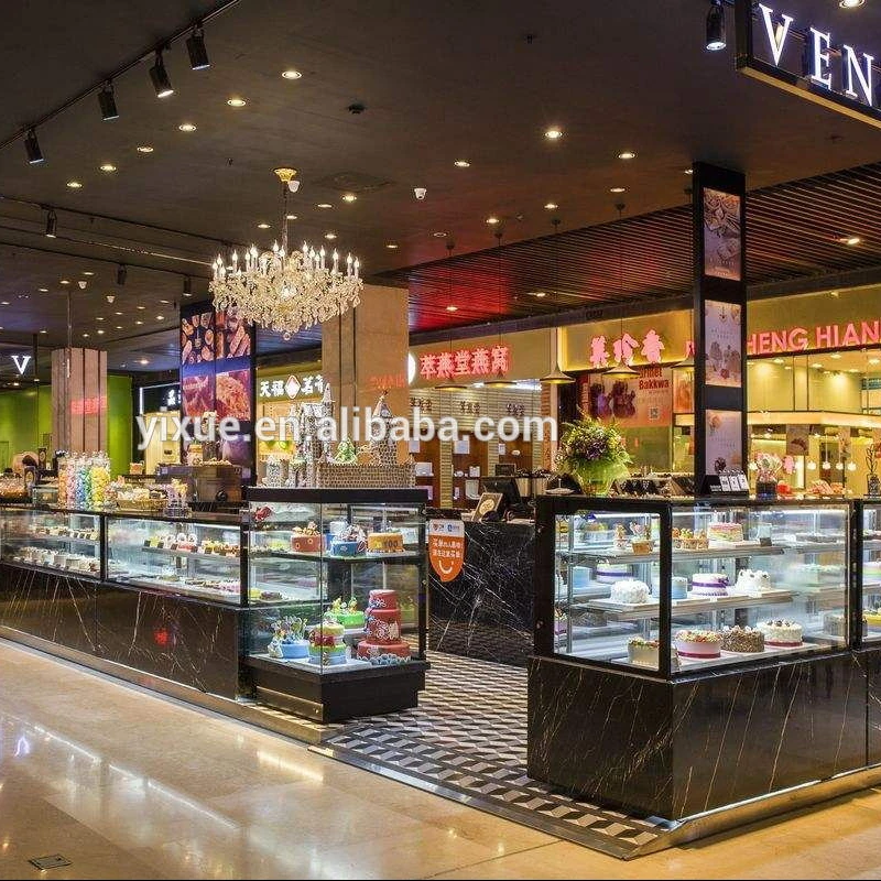 2m Luxury Glass Door Fridge Cake Display Showcase