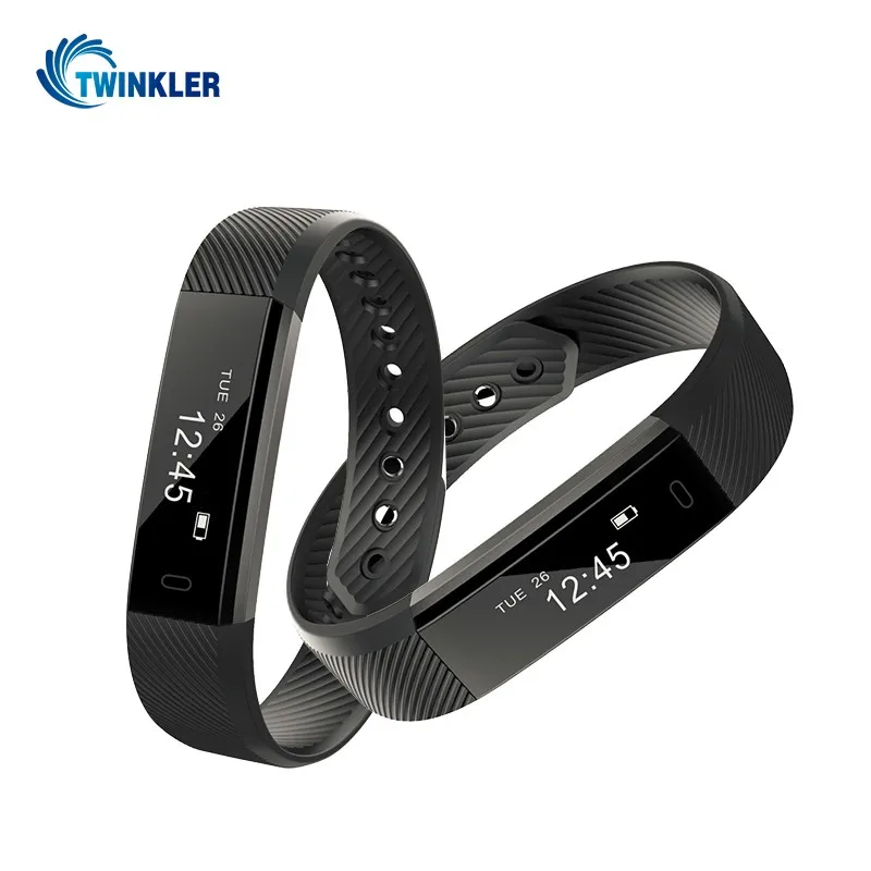 Factory Price ID115 Smart Bracelet Fitness Tracker Health Activity Monitor Alarm Clock Smart Band