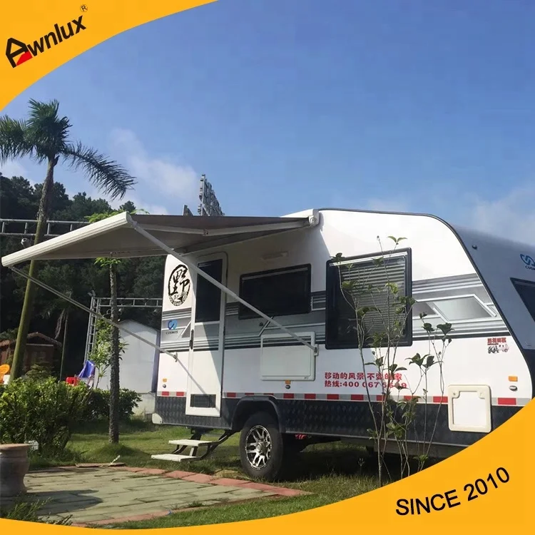 Outdoor Sunshade Aluminum Mobile Home Camper Accessories Box Retractable RV Awning Caravan