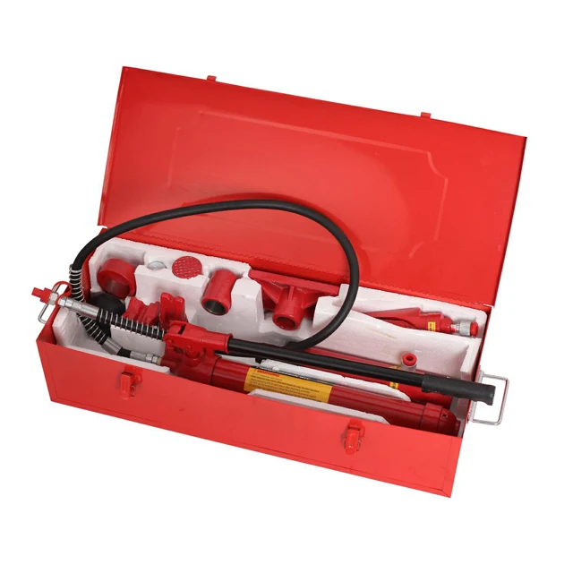Новый 10 тонн гидравлический Porta Power jack Kit пластиковый корпус с колесами