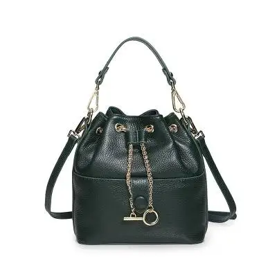 2019 Fashion Newest Style Bucket Bag For Women Genuine Cow Leather Ladies Tote Bag Small Size Cross-body Bag For Women