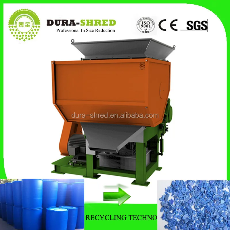 Rubber Metal and Tyre Shredder Machine Prices IBC Garbage Can, Tray & Other Large Volunm Plastic Barrel Plastic Pieces 5T -8.5T