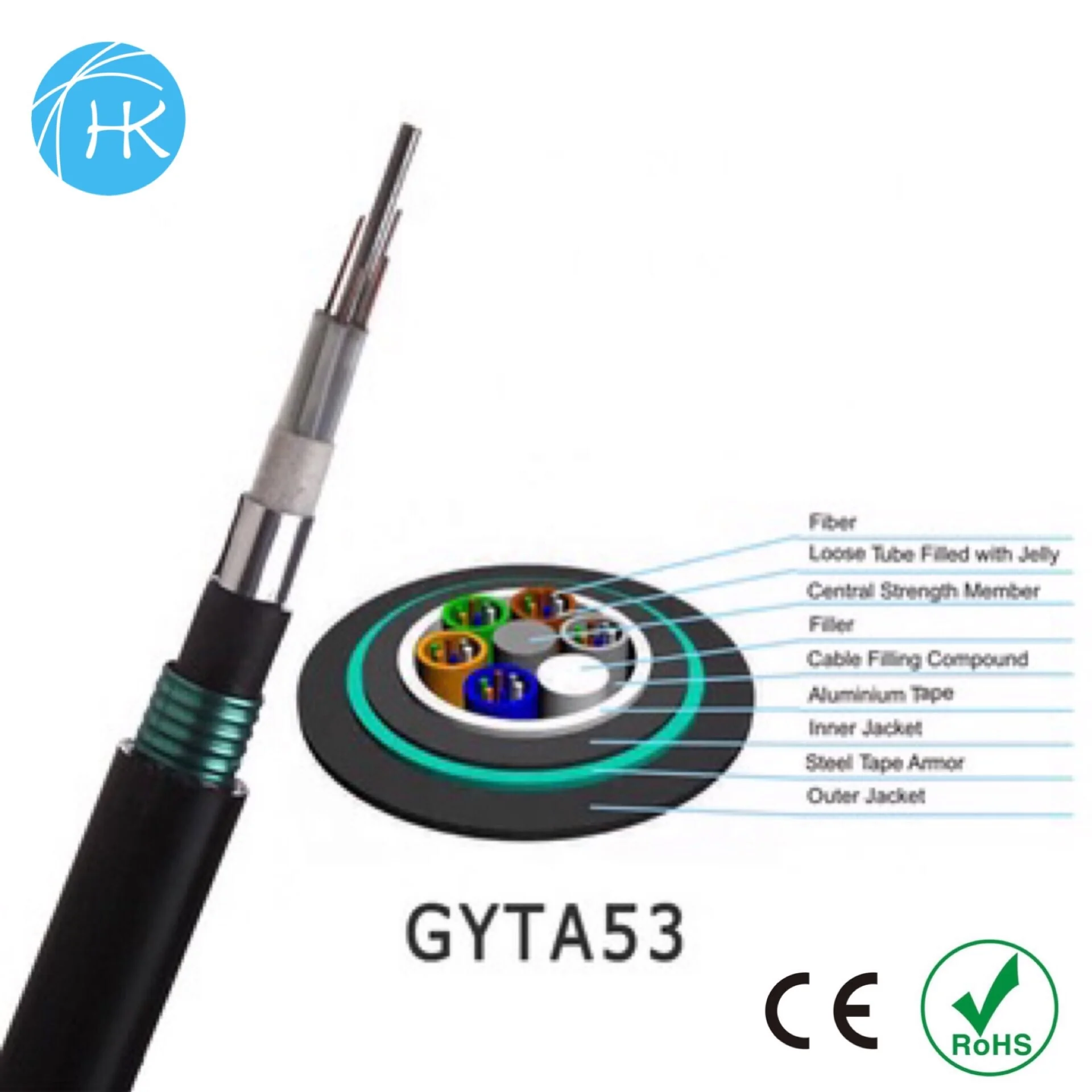 HaoKai GYTY53/GYTA53 outdoor fiber optic cable gyty53 manufacturers manufacturer
