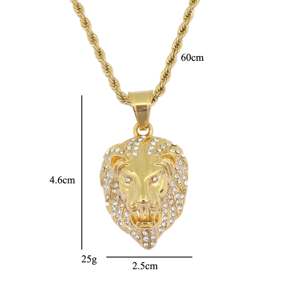 SN120 Stainless Steel Jewelry hip hop Pendant Necklace with 3mm 24inch Rope Chain