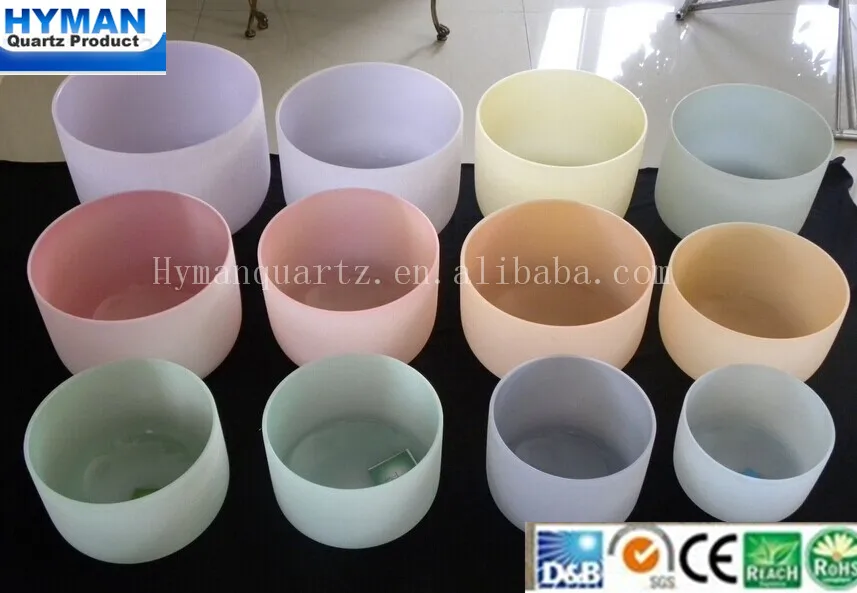 wholesale colored chakra crystal quartz singing bowl